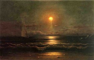 Sailing by Moonlight by Martin Johnson Heade Oil Painting