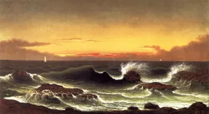 Seascape: Sunrise by Martin Johnson Heade - Oil Painting Reproduction