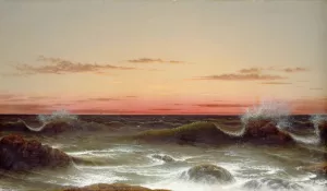 Seascape; Sunset by Martin Johnson Heade Oil Painting