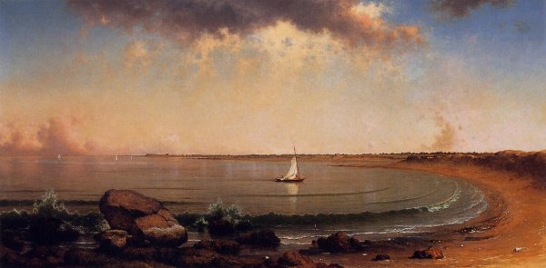 Shore Scene: Point Judith by Martin Johnson Heade - Hand-Painted Oil Painting Reproduction