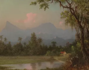 South American Scene With A Cabin by Martin Johnson Heade Oil Painting