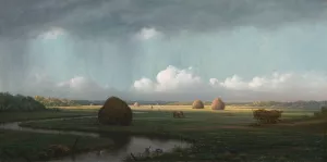 Sudden Shower, Newbury Marshes by Martin Johnson Heade Oil Painting