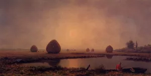 Sunrise on the Marshes by Martin Johnson Heade - Oil Painting Reproduction