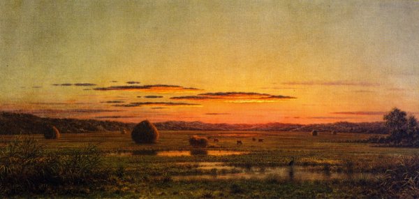 Main Product Photo of Sunset after a Storm in the Catskill Mountains Painting by Martin Johnson Heade