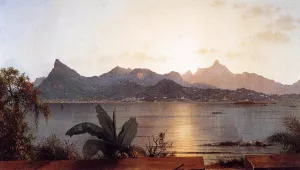 Sunset: Harbor at Rio by Martin Johnson Heade - Oil Painting Reproduction