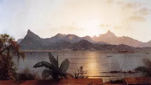Sunset: Harbor at Rio Oil painting by Martin Johnson Heade