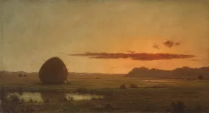 Sunset, Newburyport Meadows by Martin Johnson Heade Oil Painting