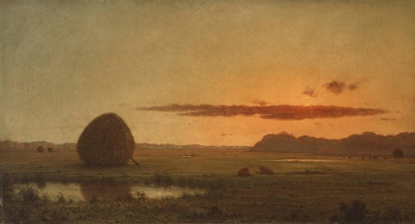 Sunset, Newburyport Meadows  by Martin Johnson Heade - Hand-Painted Oil Painting Reproduction