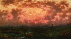 Sunset on the Coast by Martin Johnson Heade Oil Painting