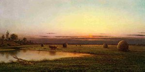 Sunset on the Rowley Marshes by Martin Johnson Heade Oil Painting