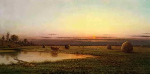 Sunset on the Rowley Marshes painting by Martin Johnson Heade