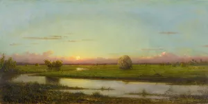 Sunset Over Newburyport Meadows by Martin Johnson Heade Oil Painting