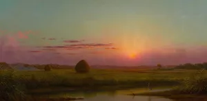 Sunset over the Marsh by Martin Johnson Heade Oil Painting