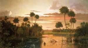 The Great Florida Sunset by Martin Johnson Heade - Oil Painting Reproduction