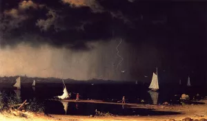 Thunder Storm on Narragansett Bay by Martin Johnson Heade Oil Painting