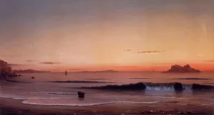 Twilight, Singing Beach by Martin Johnson Heade Oil Painting