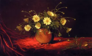 Yellow Daisies in a Bowl by Martin Johnson Heade - Oil Painting Reproduction