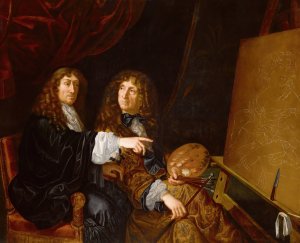Double portrait of Henri and Charles Beaubrun Oil painting by Martin Lambert (Follower)