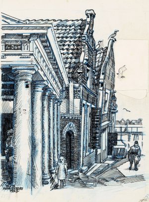 Gezicht langs het Waaggebouw te Monnickendam by Martin Monnickendam Oil Painting