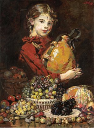 Monarosa, dochter van de schilder, als fruitverkoopster by Martin Monnickendam Oil Painting
