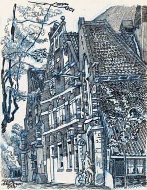 Oostelijke portaal van de St. Nicolaaskerk te Monnickendam by Martin Monnickendam Oil Painting