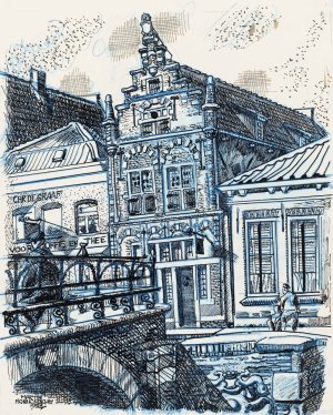 Voorgevel van het Museum te Edam by Martin Monnickendam Oil Painting