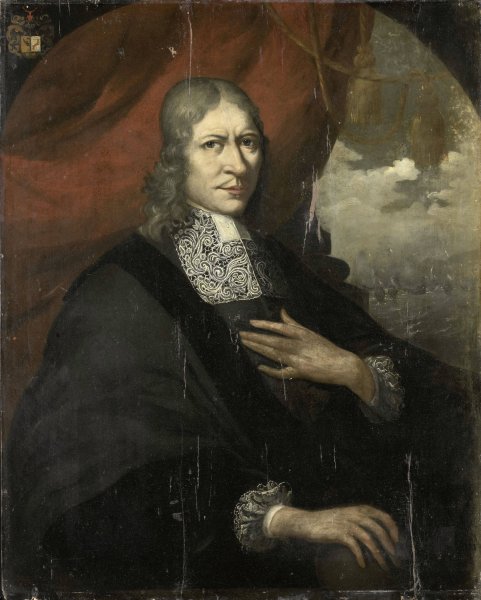 Portrait of Rycklof van Goens, Governor-General  by Martin Palin - Hand-Painted Oil Painting Reproduction