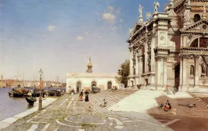 A View of Santa Maria della Salute, Venice by Martin Rico y Ortega - Oil Painting Reproduction