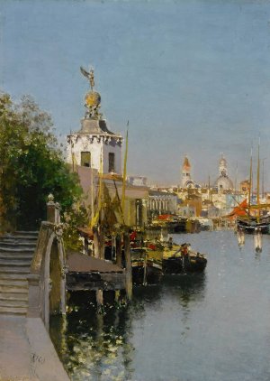 Canal, Venice by Martin Rico y Ortega Oil Painting