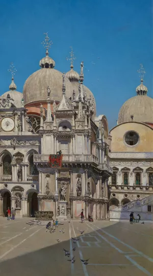 Courtyard of the Palace of the Dux of Venice by Martin Rico y Ortega Oil Painting