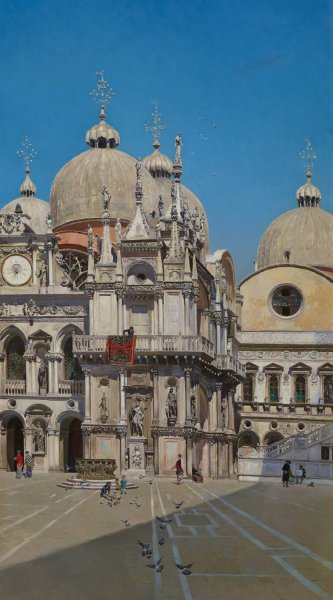 Main Product Photo of Courtyard of the Palace of the Dux of Venice Painting by Martin Rico y Ortega