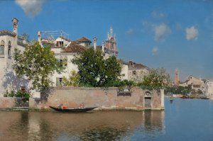 Giardino del Palazzo Vendramin by Martin Rico y Ortega Oil Painting
