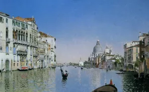 Gondola on the Grand Canal by Martin Rico y Ortega - Oil Painting Reproduction