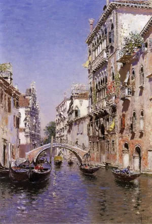 The Sunny Canal by Martin Rico y Ortega Oil Painting