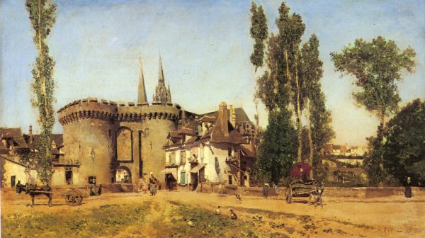 The Village of Chartres by Martin Rico y Ortega - Hand-Painted Oil Painting Reproduction