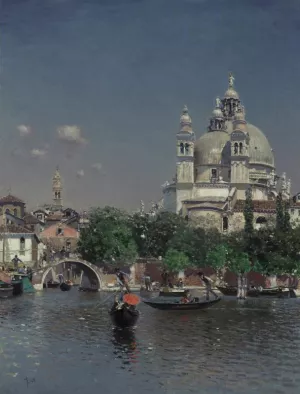 Venetian Lagoon Near the Church of Santa Maria della Salute by Martin Rico y Ortega - Oil Painting Reproduction