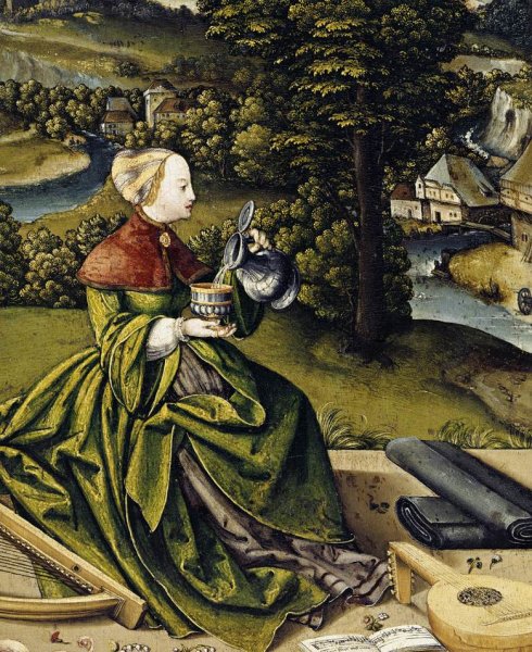 Painted tabletop for Erasmus Stedelin Detail by Martin Schaffner - Hand-Painted Oil Painting Reproduction