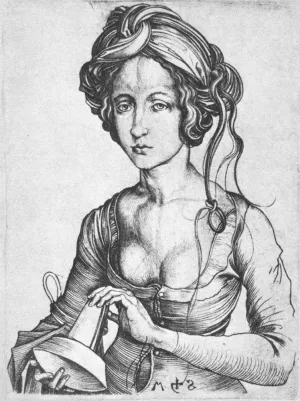 A Foolish Virgin painting by Martin Schongauer