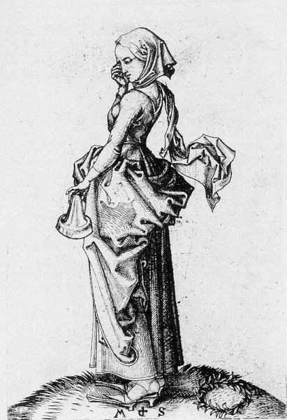 Main Product Photo of The Fifth Foolish Virgin Painting by Martin Schongauer