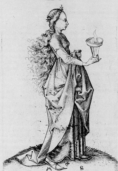 Main Product Photo of The Fifth Wise Virgin Painting by Martin Schongauer