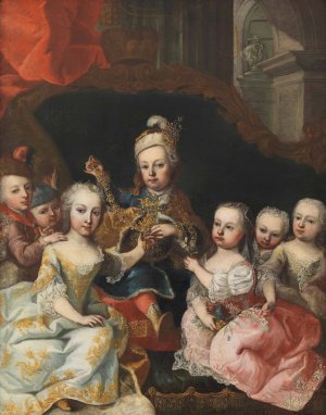 Joseph II. als Kronprinz mit sechs Geschwistern by Martin Van Meytens Oil Painting