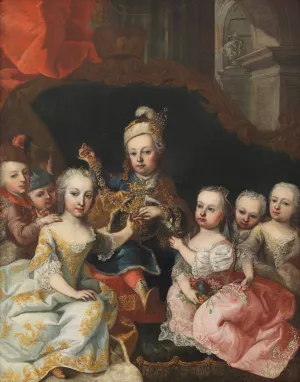 Joseph II. als Kronprinz mit sechs Geschwistern by Martin Van Meytens Oil Painting
