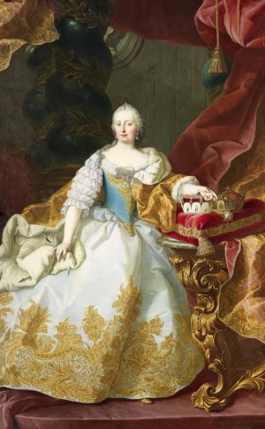 Maria Theresia mit Joseph II. als Kind by Martin Van Meytens Oil Painting