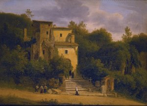 A Roadside Chapel Between Albano And Ariccia by Martin Verstappen Oil Painting
