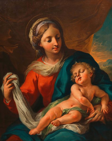 Madonna mit dem Jesuskinde  by Martino Altomonte - Hand-Painted Oil Painting Reproduction