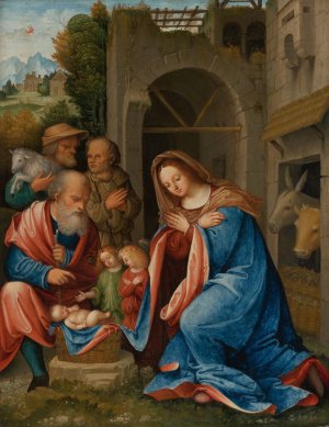 The Adoration Of The Shepherds by Martino Piazza Da Lodi Oil Painting