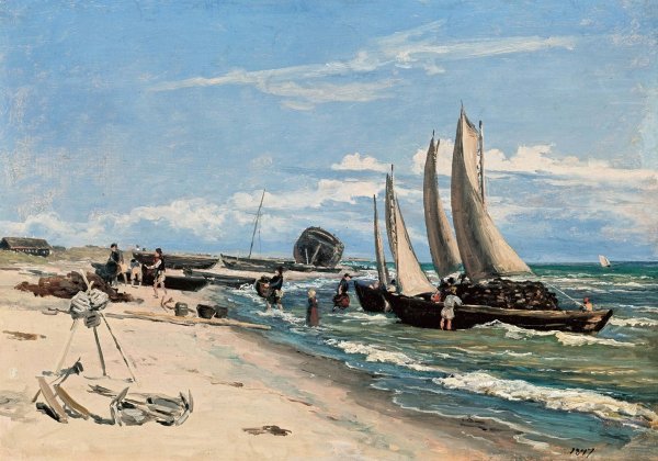 Main Product Photo of Beach at Skagen Vesterby  Painting by Martinus Rorbye