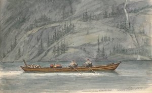 Fjordlandskab med robad. Kroderen, Norge by Martinus Rorbye Oil Painting