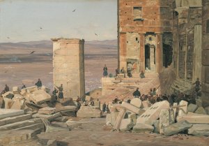 Greeks Working in the ruins of the Acropolis by Martinus Rorbye Oil Painting