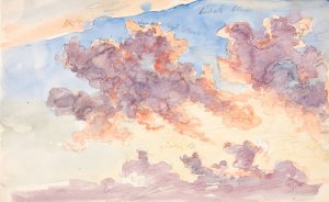 Skystudie. En solnedgangshimmel by Martinus Rorbye Oil Painting